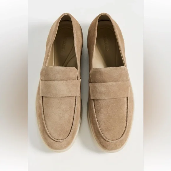Vince Tan Suede Loafers Slip-On Style - Picture 2 of 9